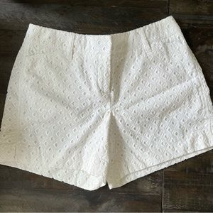 Embroidered white short